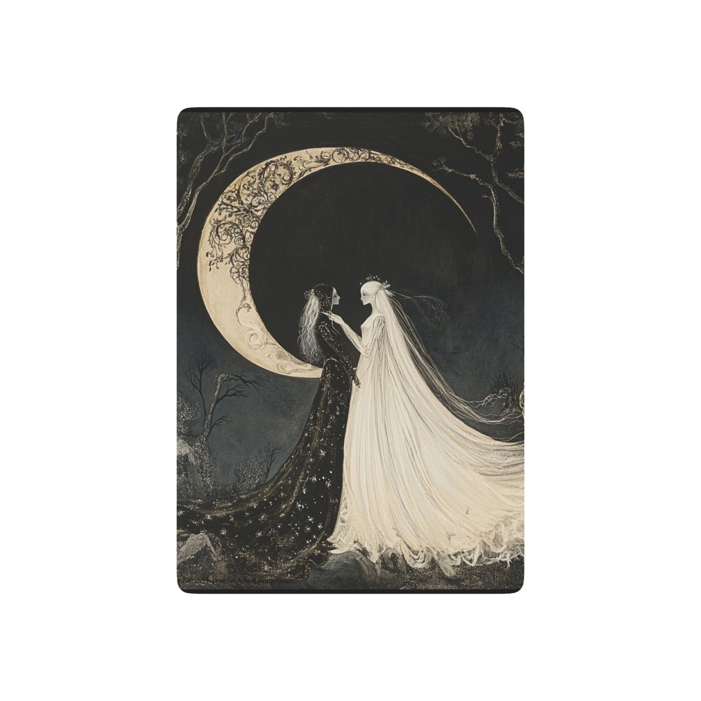 Elegant Gothic Creatures Playing Cards - Mystical Moon & Shadows Poker Deck