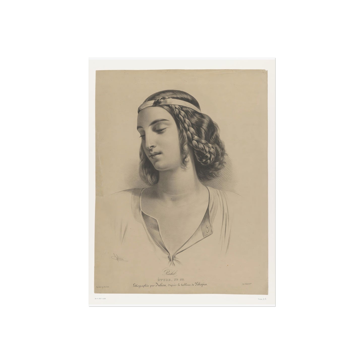 Portrait of Actress Mademoiselle Rachel (Élisabeth Rachel Félix)