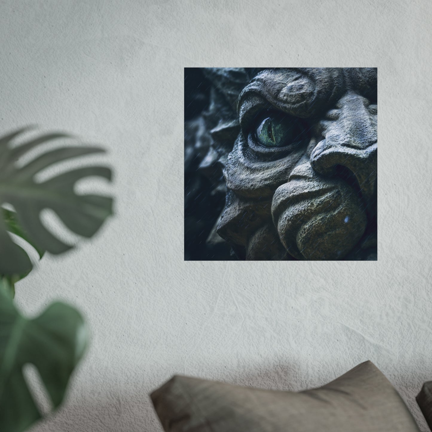 Cathedral Guardian in Storm - Gothic Gargoyle Art Print