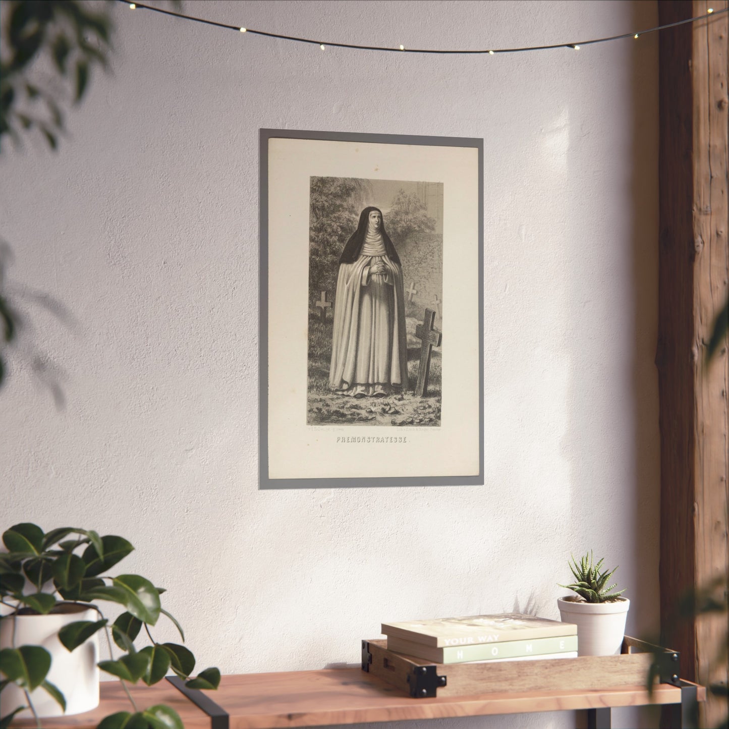 Premonstratensian Nun Praying in a Cemetery