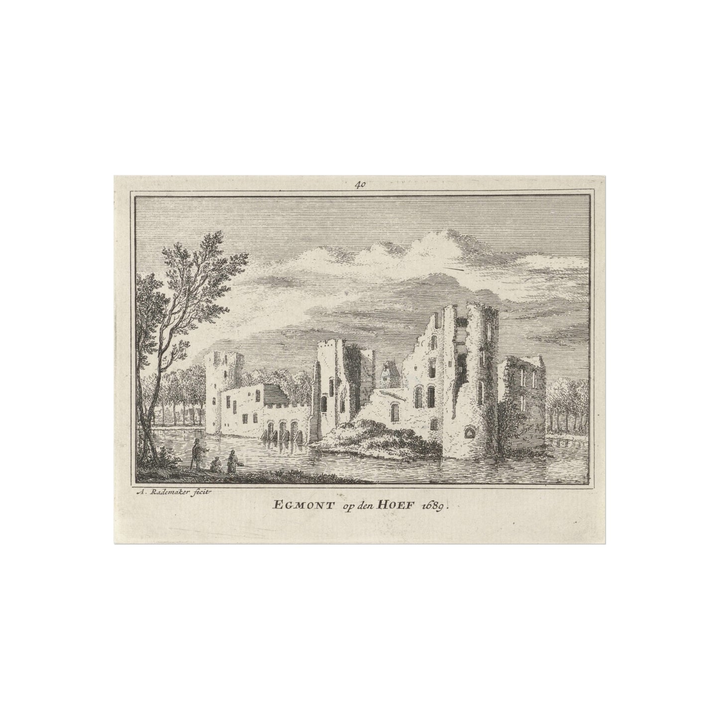 View of the Ruins of Egmond Castle, 1689