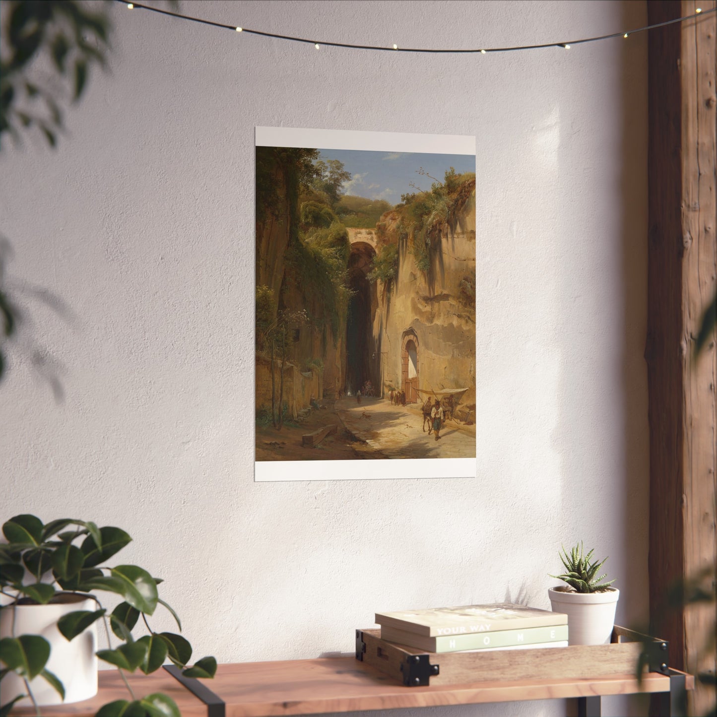 Italian Mountain Landscape with a View on the Grotto of Posillipo in Naples