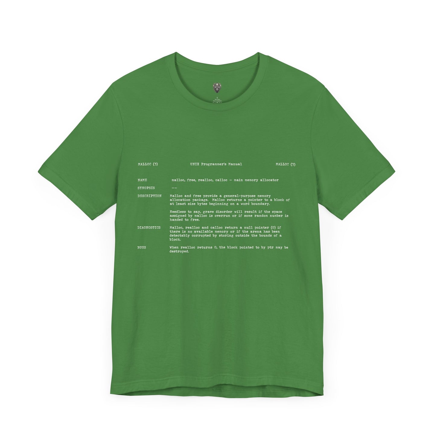 Malloc '79 t-shirt in Macintosh White, CRT Green, Terminal Black or LCD Orange