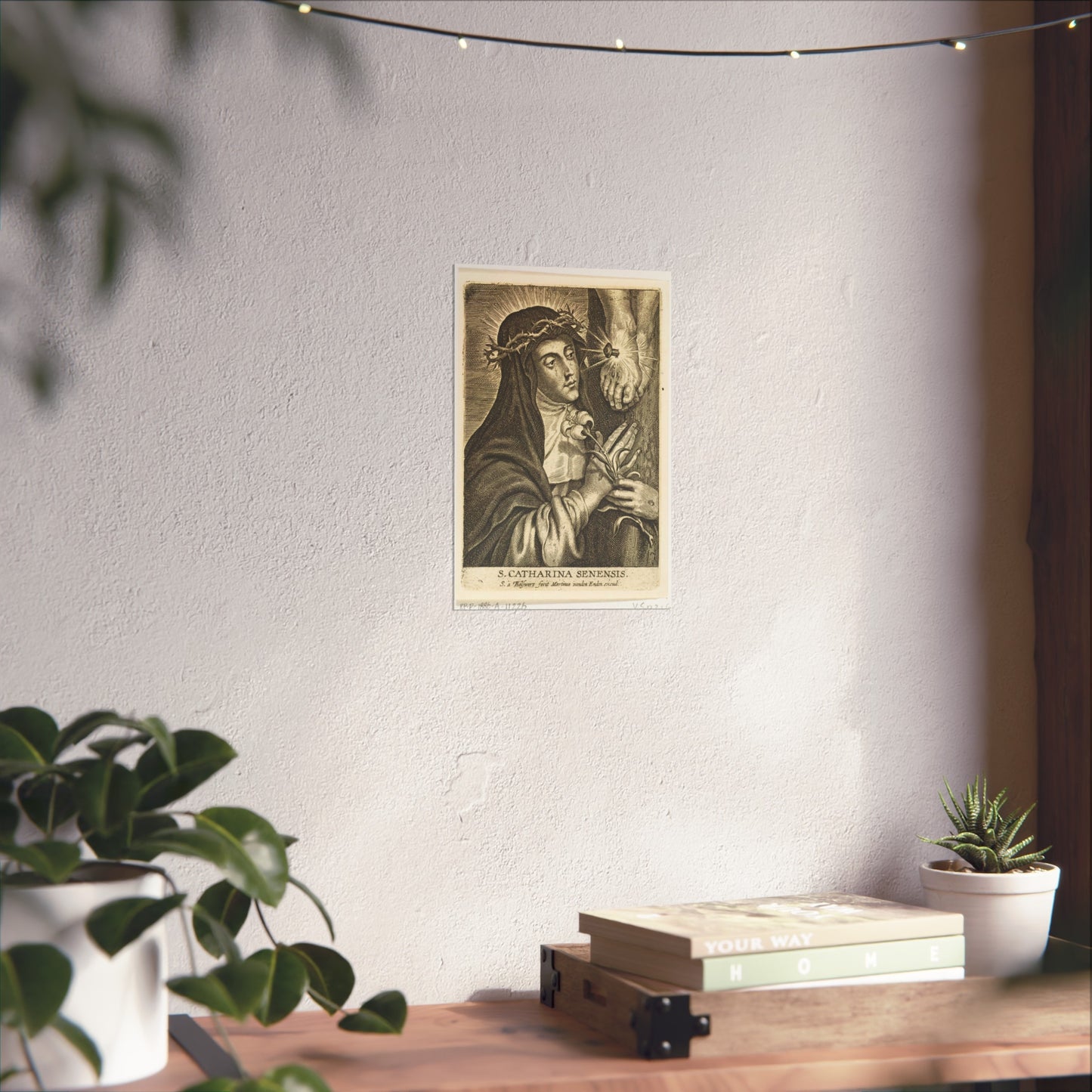 Saint Catherine of Siena with Stigmata at Crucifix