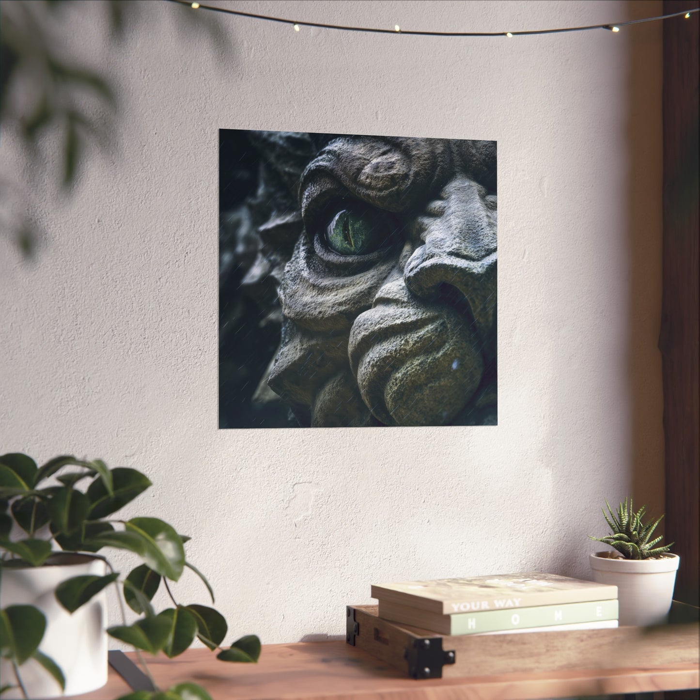 Cathedral Guardian in Storm - Gothic Gargoyle Art Print