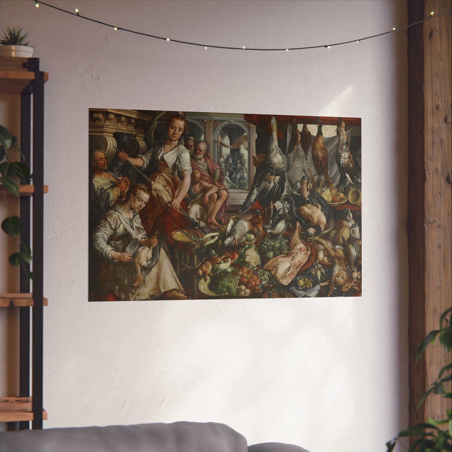 The Well-stocked Kitchen, with Jesus in the House of Martha and Mary in the Background