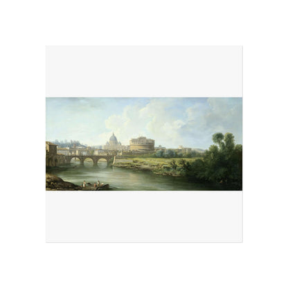 View of the Castel Sant'Angelo and St. Peter's Basilica in Rome