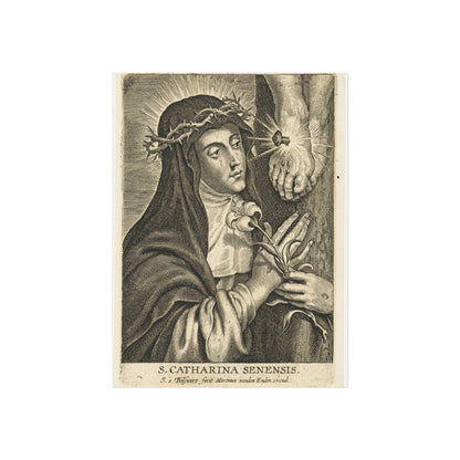 Saint Catherine of Siena with Stigmata at Crucifix