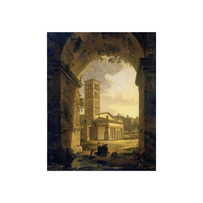 View of San Giorgio in Velabro through the Arch of Janus in Rome