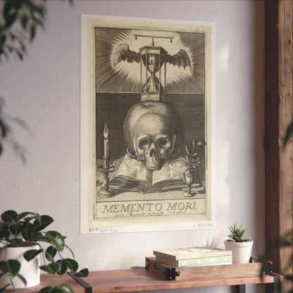 Title Print with a Skull and an Hourglass