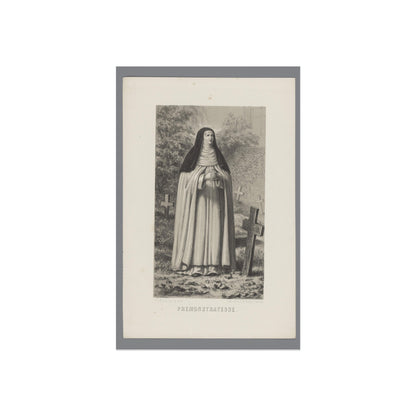 Premonstratensian Nun Praying in a Cemetery