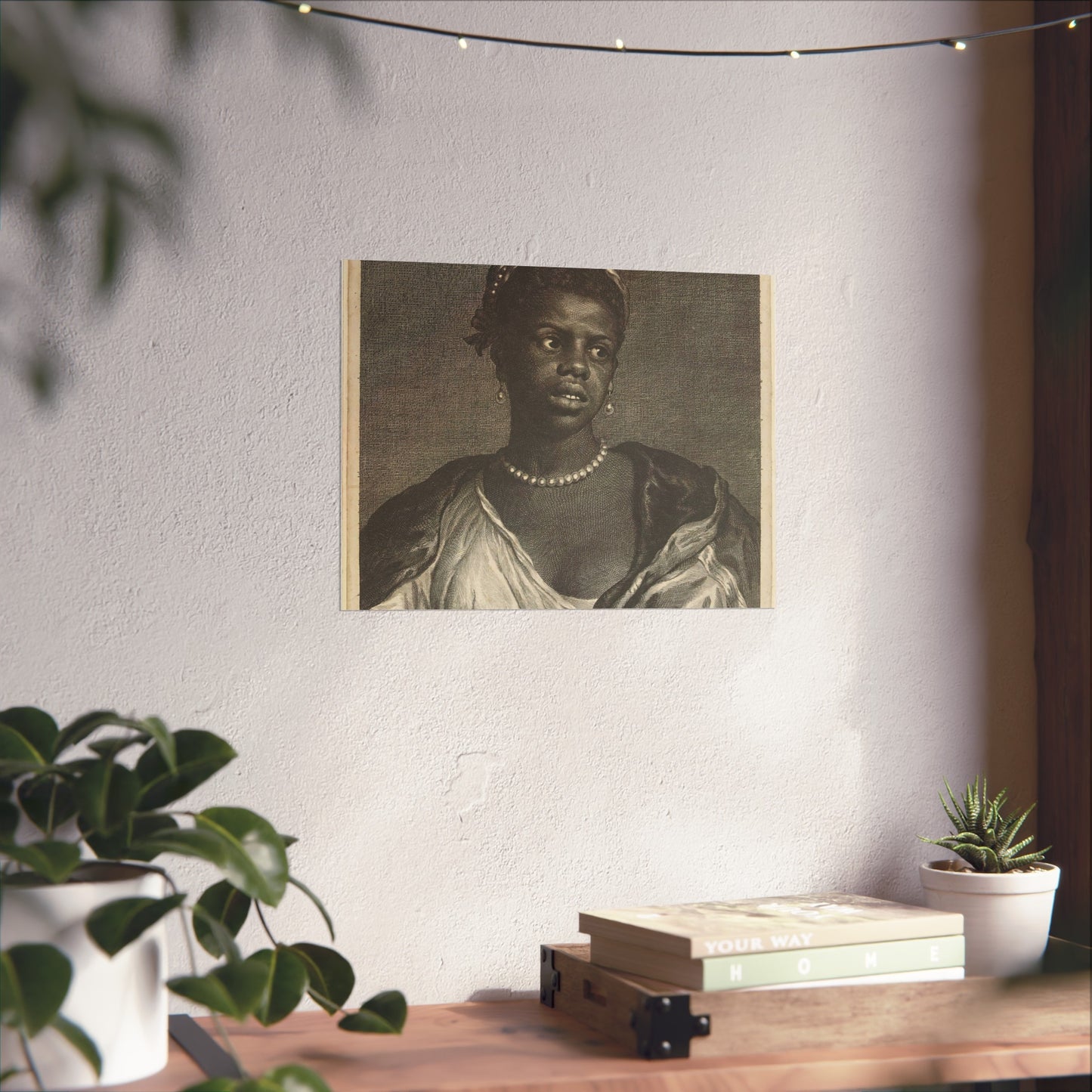 Portrait of a Black Woman with Pearl Necklace