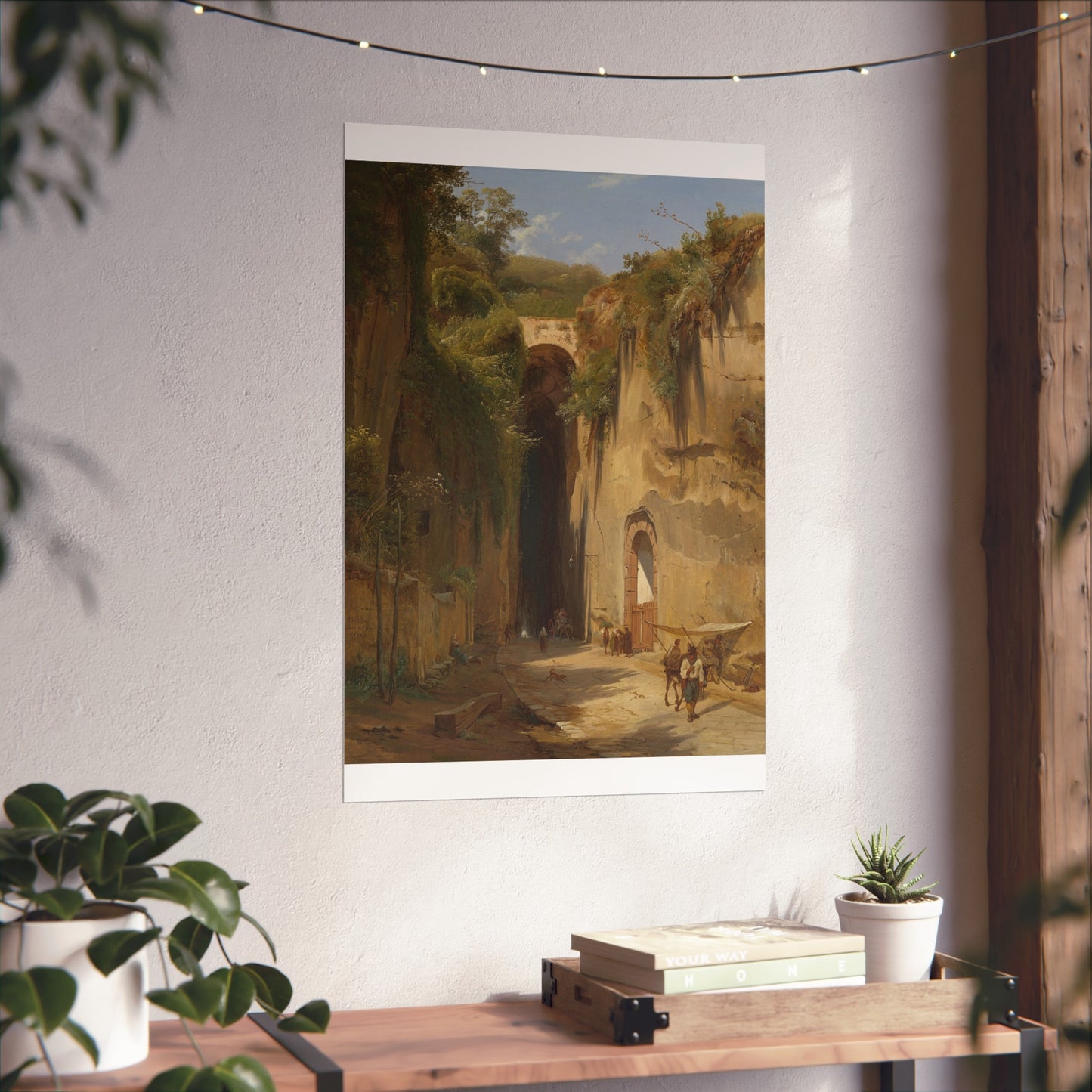 Italian Mountain Landscape with a View on the Grotto of Posillipo in Naples