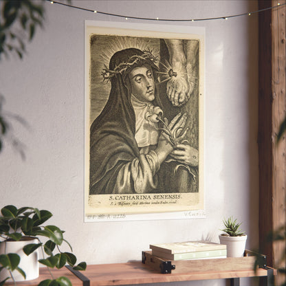 Saint Catherine of Siena with Stigmata at Crucifix