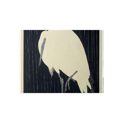 Silver Heron in the Rain