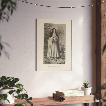 Premonstratensian Nun Praying in a Cemetery