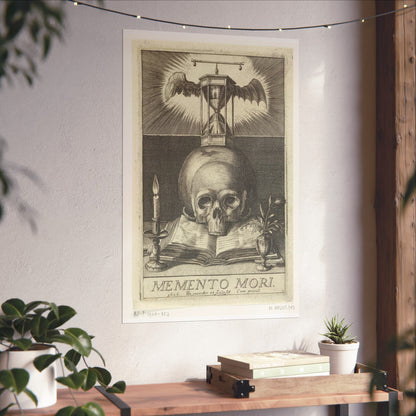 Title Print with a Skull and an Hourglass