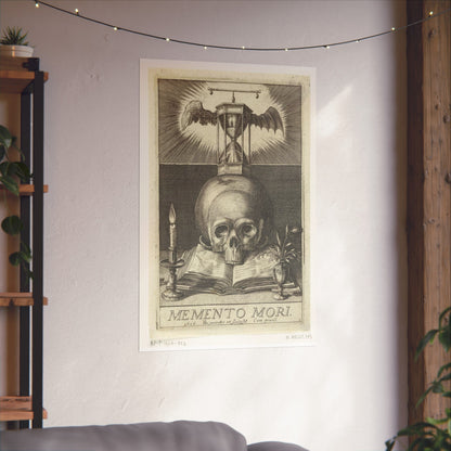 Title Print with a Skull and an Hourglass