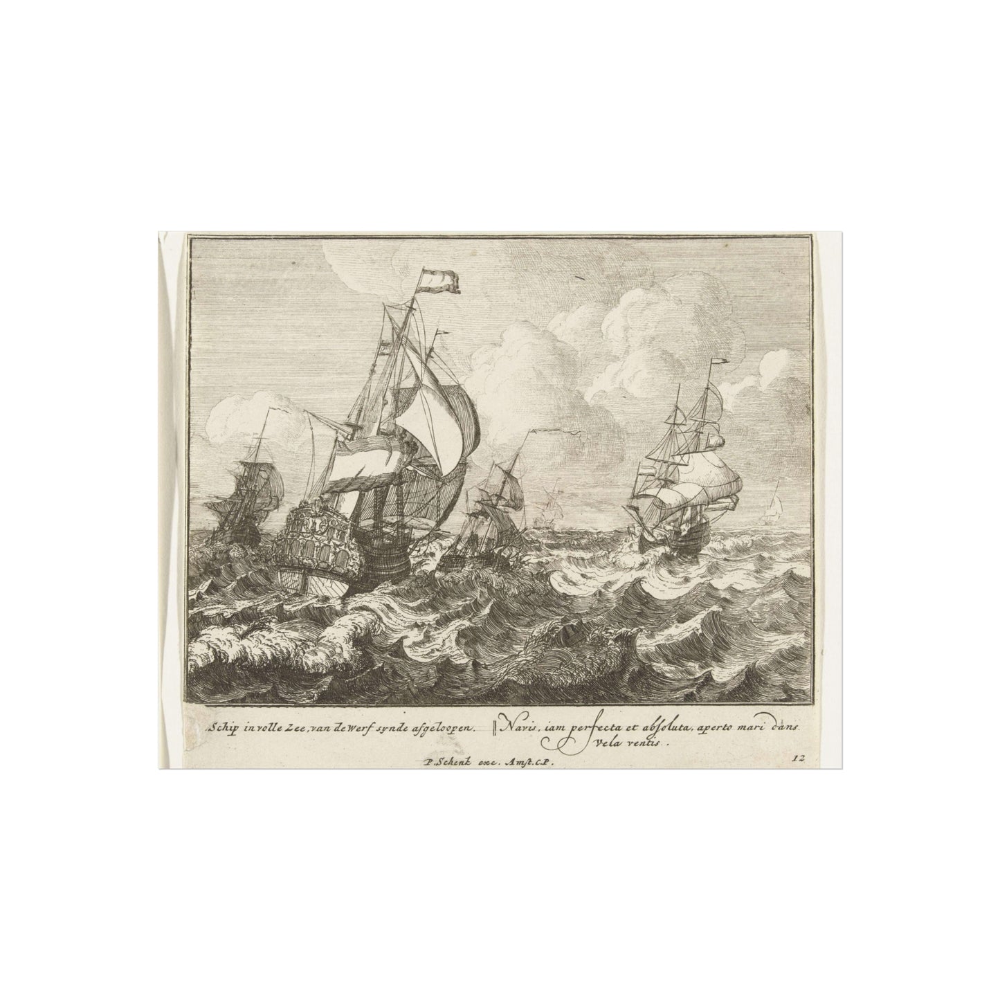 The Ship at Full Sea, Plate No. 12, circa 1700