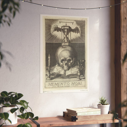 Title Print with a Skull and an Hourglass