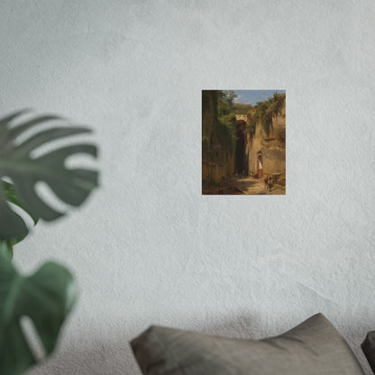 Italian Mountain Landscape with a View on the Grotto of Posillipo in Naples