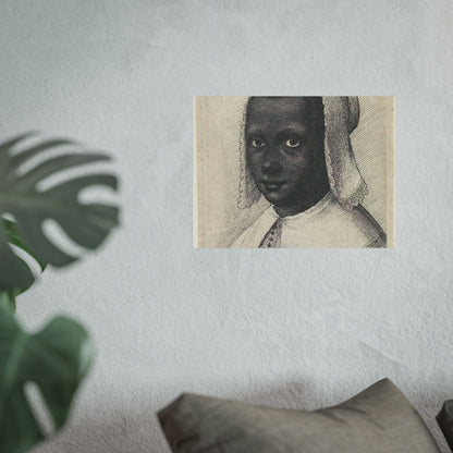 Portrait of a Young Black Woman with Lace Bonnet and Matching Collar