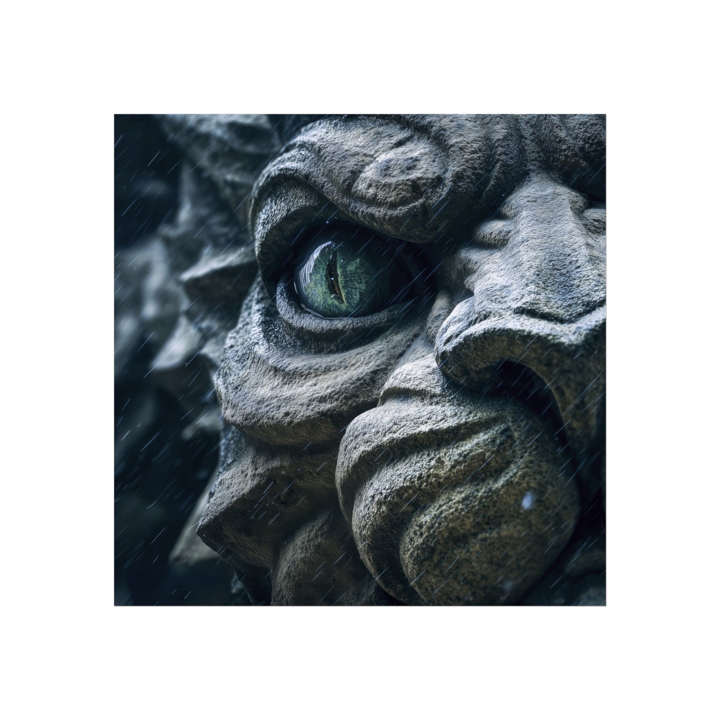Cathedral Guardian in Storm - Gothic Gargoyle Art Print