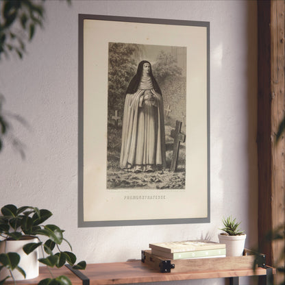 Premonstratensian Nun Praying in a Cemetery