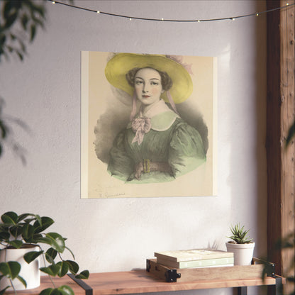 Portrait of a Young Woman with Feathered Hat and Bow