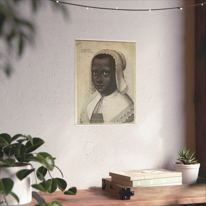 Portrait of a Young Black Woman with Lace Bonnet and Matching Collar