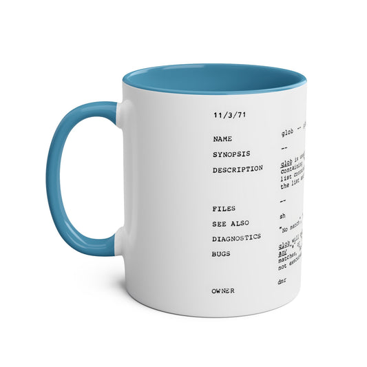 Unix 1971: glob command mug