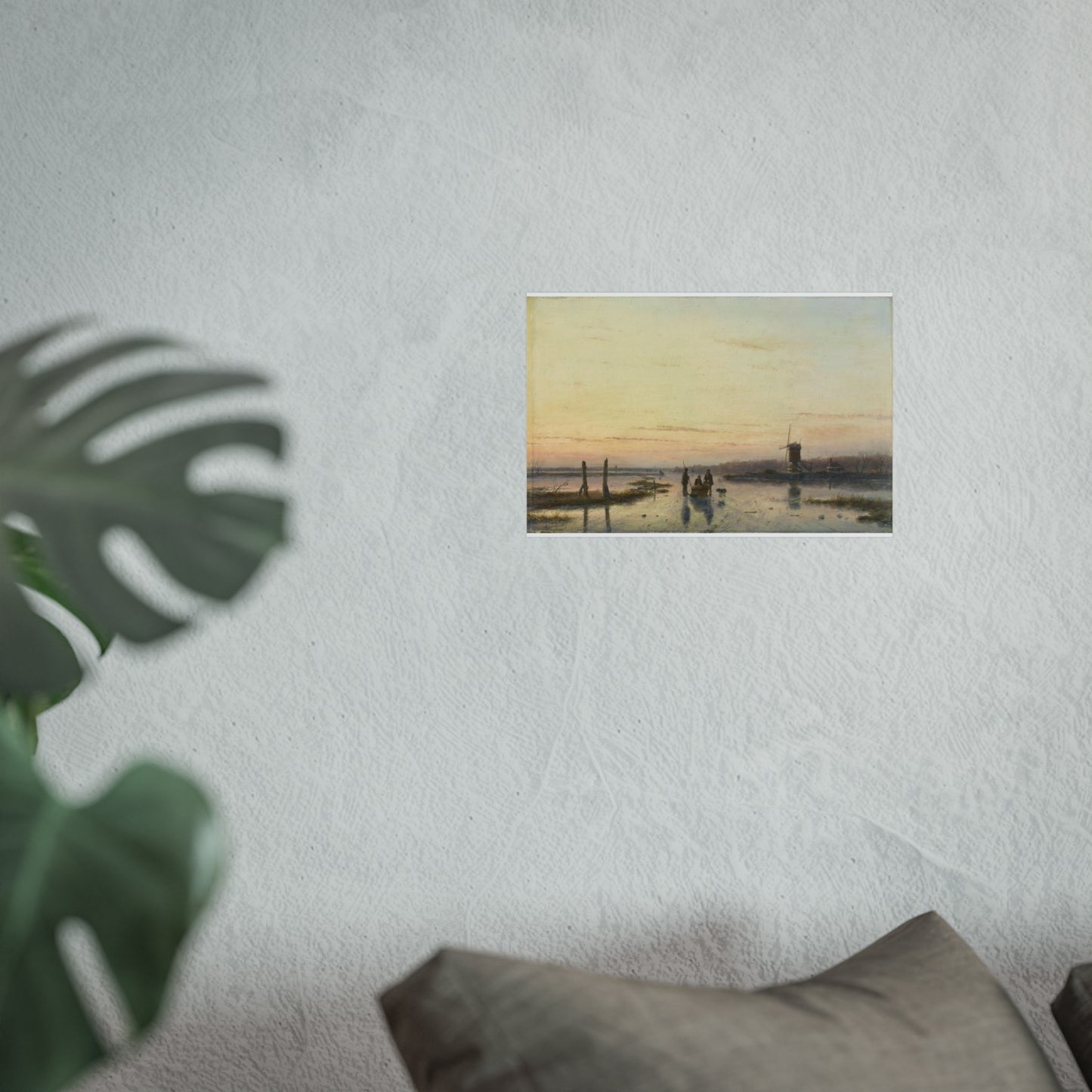 Windmill Beside a Frozen River