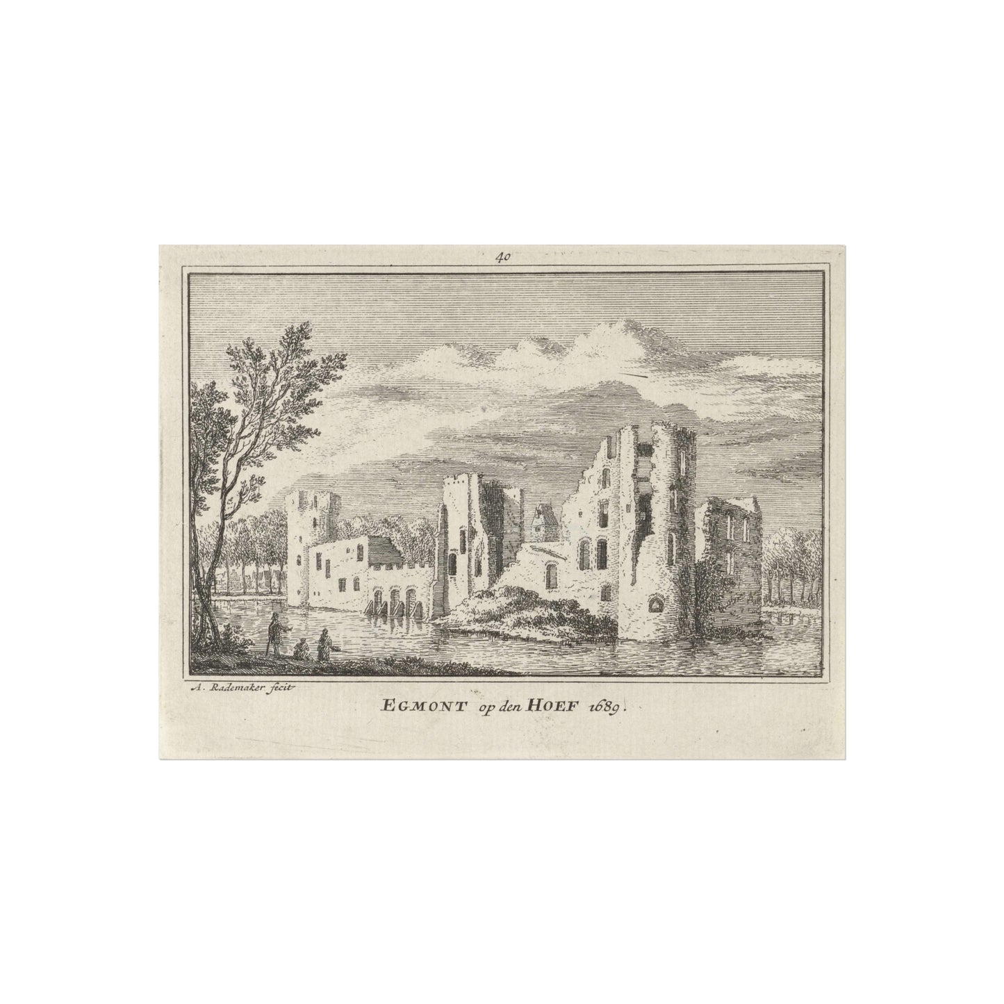 View of the Ruins of Egmond Castle, 1689