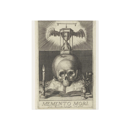 Title Print with a Skull and an Hourglass