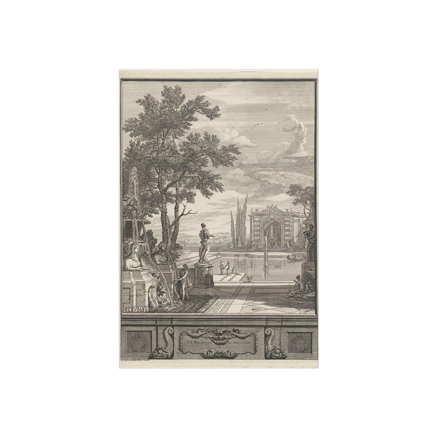 Landscape with Fountain and Pond