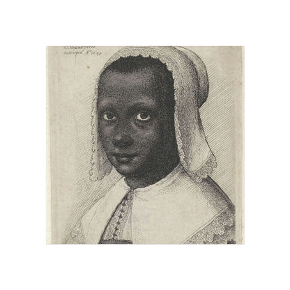 Portrait of a Young Black Woman with Lace Bonnet and Matching Collar