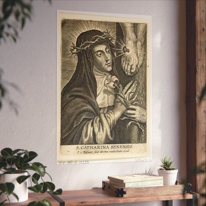 Saint Catherine of Siena with Stigmata at Crucifix