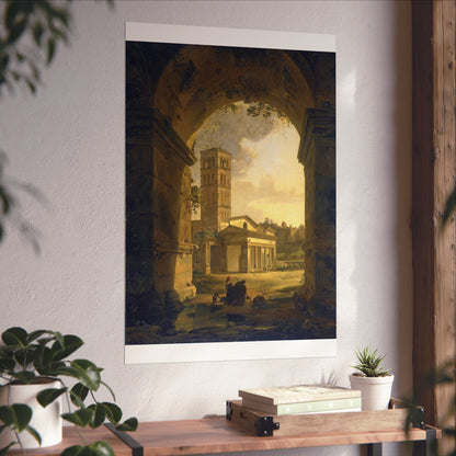 View of San Giorgio in Velabro through the Arch of Janus in Rome