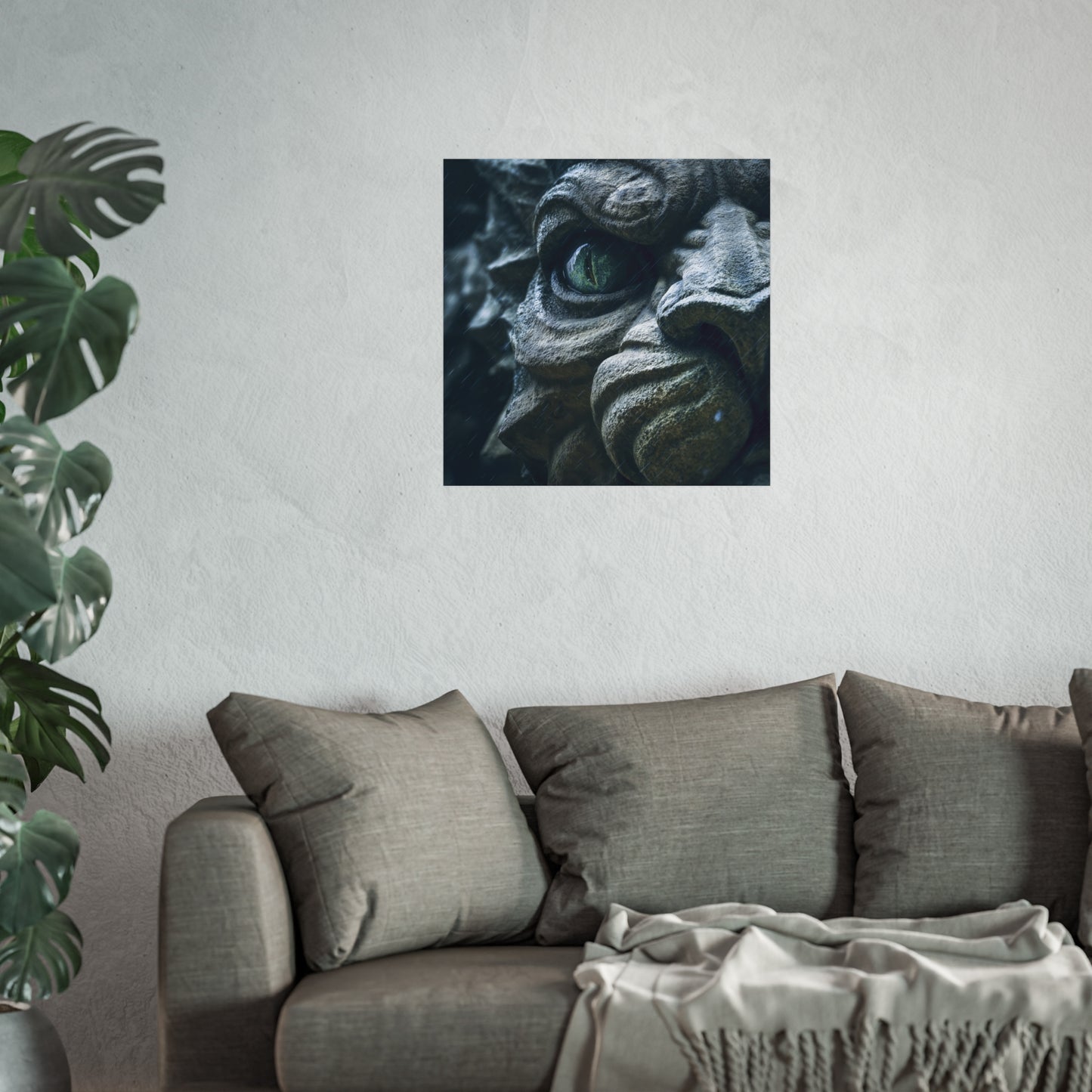 Cathedral Guardian in Storm - Gothic Gargoyle Art Print
