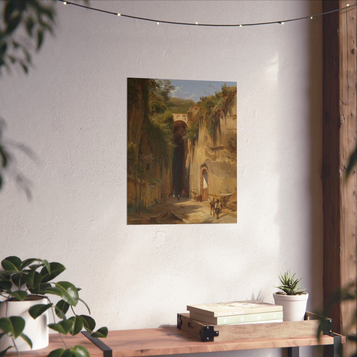 Italian Mountain Landscape with a View on the Grotto of Posillipo in Naples