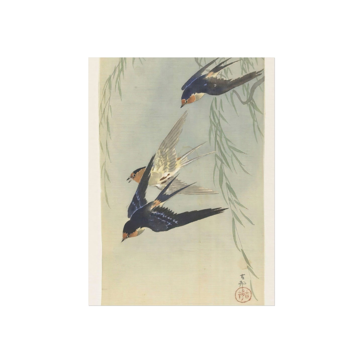 Three Birds in Full Flight, Design Drawing for Print