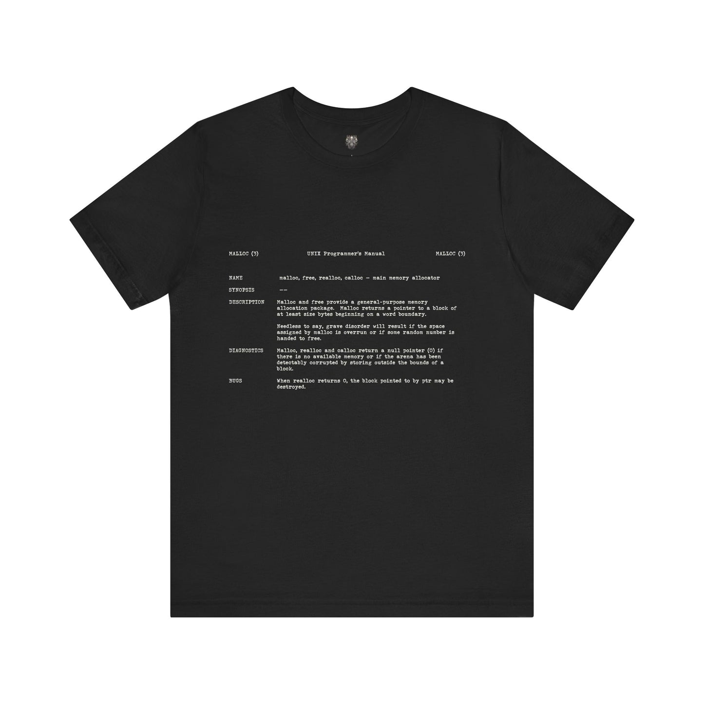 Malloc '79 t-shirt in Macintosh White, CRT Green, Terminal Black or LCD Orange