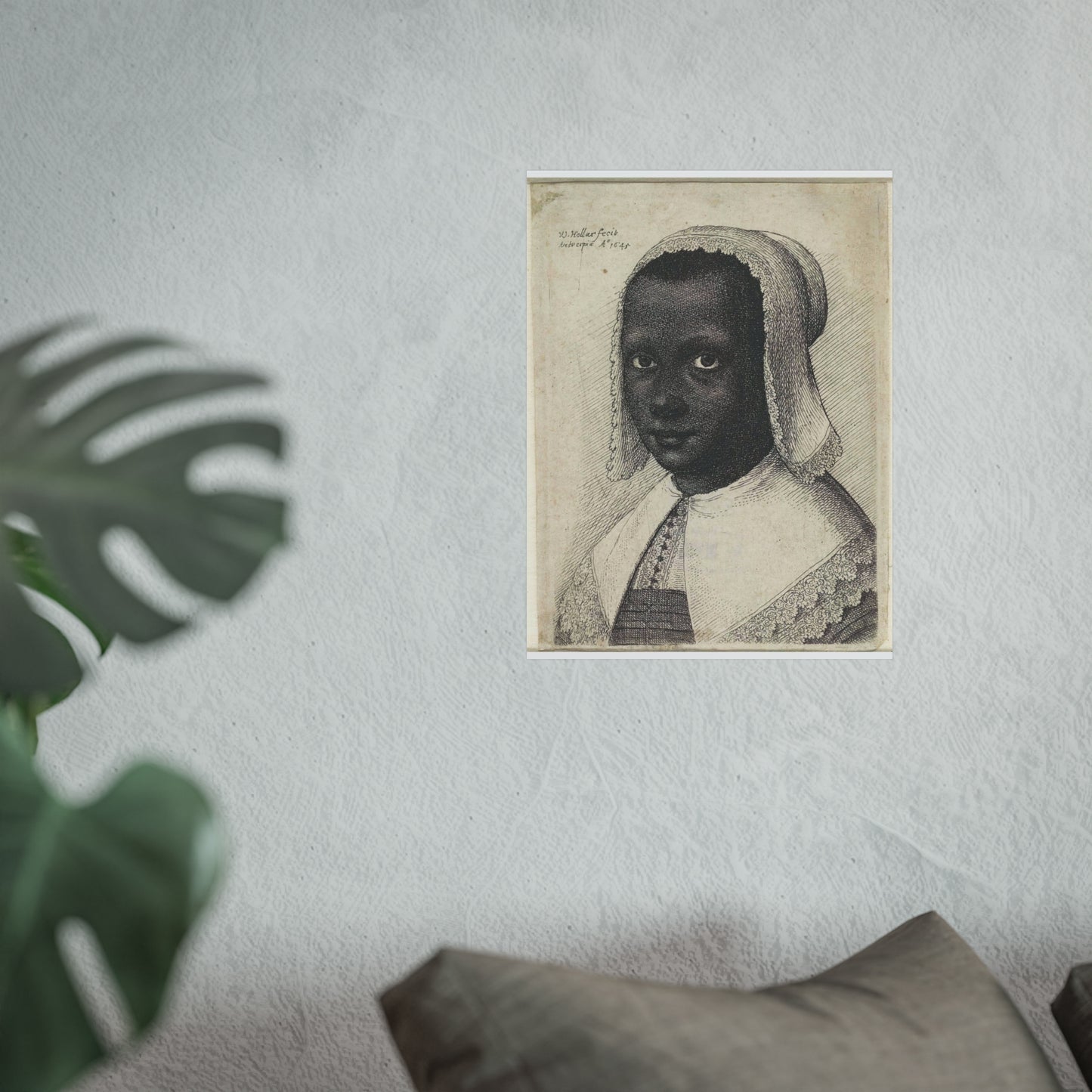 Portrait of a Young Black Woman with Lace Bonnet and Matching Collar