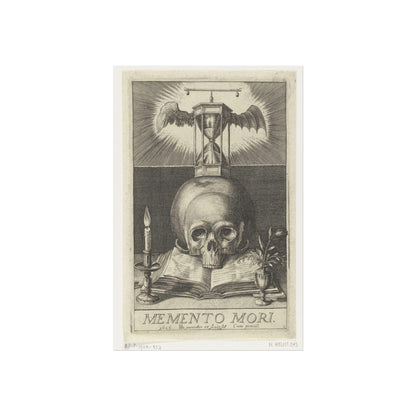 Title Print with a Skull and an Hourglass