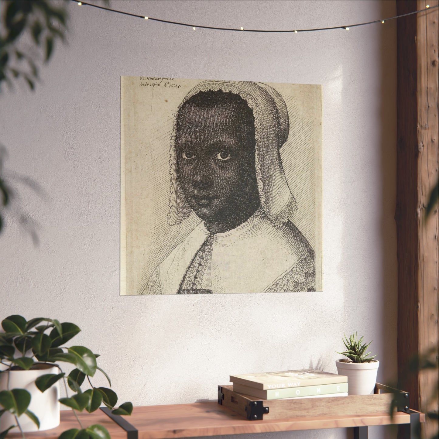 Portrait of a Young Black Woman with Lace Bonnet and Matching Collar