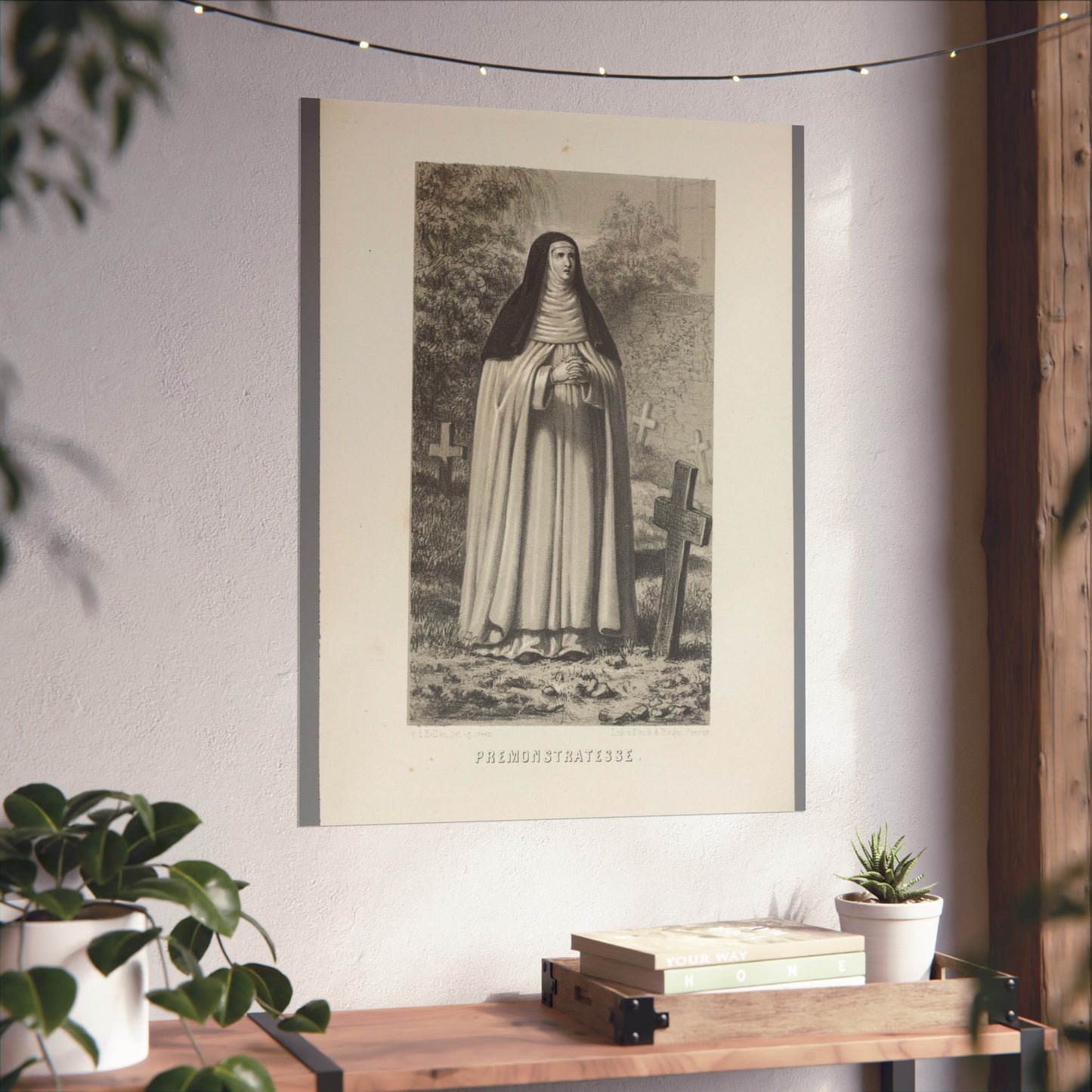 Premonstratensian Nun Praying in a Cemetery