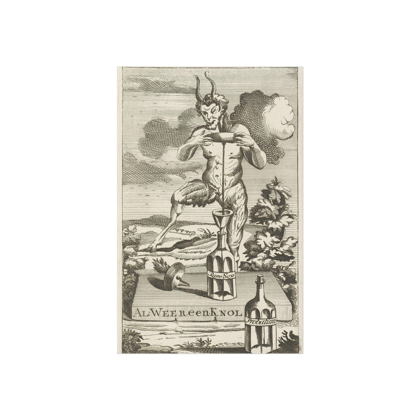 Satirical Cartoon on Daniel Raap, 1752