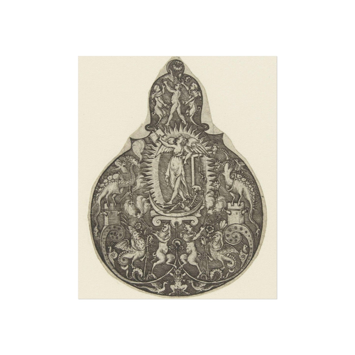 Pendant with a Winged Woman at the Center