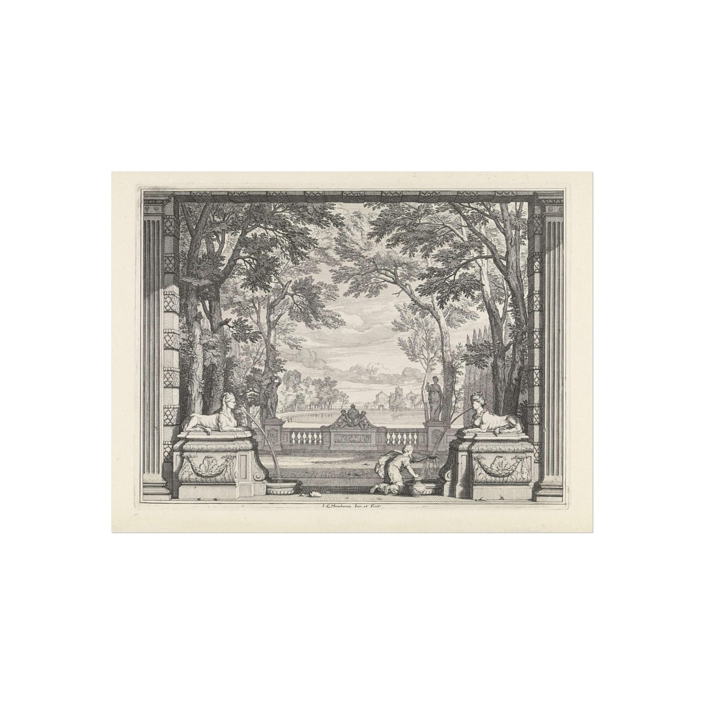 Park Landscape with Two Sphinxes