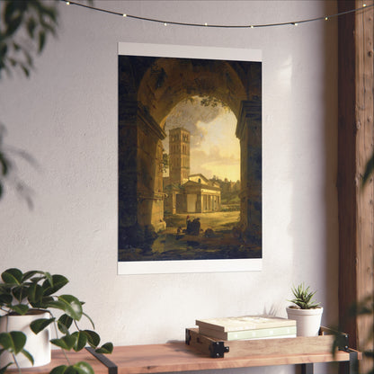 View of San Giorgio in Velabro through the Arch of Janus in Rome